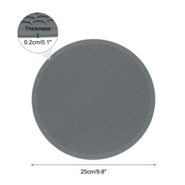 uxcell 4pcs Silicone Trivet Mats 9.8" Dia Round Non-Slip Silicone Pot Holders for Hot Pots and Pans, Heat Resistant Hot Pads for Kitchen Hot Dishes Table Countertops, Grey