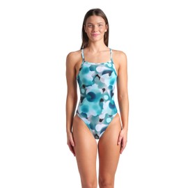 ARENA Women’s Performance Camouflage Challenge Back One Piece Athletic Swimsuit Sport and Workout Competitive Training Lap Swimming Suit, Water Multi, Size 30