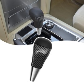 VKGUG Black Leather Carbon Fiber Pattern Gear Shift Knob Shifter Compatible with Toyota Land Cruiser 4Runner Tundra Yaris Avalon Corolla RAV4 Sequoia Camry Tacoma Highlander Sienna Venza