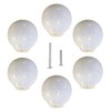 UULU 6Pcs White Ceramic Knobs Round Drawer Pulls Vintage Spherical