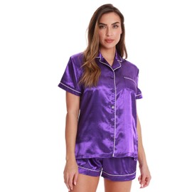 Just Love 6711-PUR-S Shorts Set for Women Purple/Ivory
