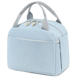 Bluboon Lunch Bag for Women Men Cute Corduroy Lunch Tote Bags Reusable Insulated Lunch Box Large Capacity Reusable Insulated Cooler for Work Picnic or Travel