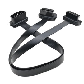 iKKEGOL Ultra Low Profile 16 Pin OBD2 OBDII Splitter Extension Cable Male to Dual Female Y Extender Cord Adapter 50cm/20 inch
