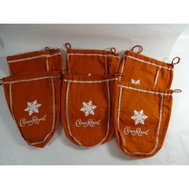 Crown Royal Lot of 6 Crown Royal 750ml Orange Salted Caramel Drawstring Bags Size Medium 9"