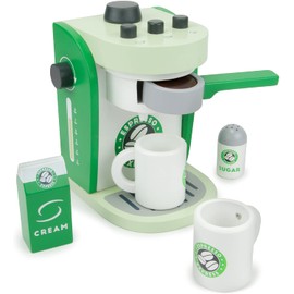 Imagination Generation Espresso Express Coffee Maker Playset, with 2 Cups, 2 Pods, 1 Portafilter, 1 Coffee Maker, Cream & Sugar (8 Pcs)