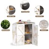 Trironsun Corner Bread Box for Kitchen Counter Double Layer Bamboo