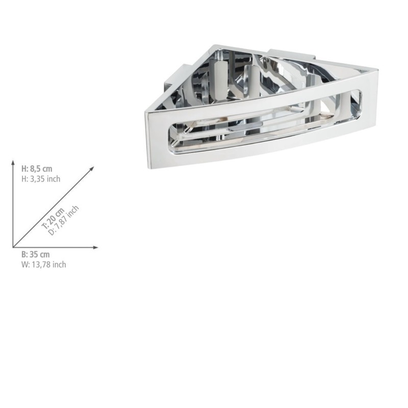 WENKO Turbo-Loc Bralia Corner Shelf Bathroom Shelf Fixing No Drilling