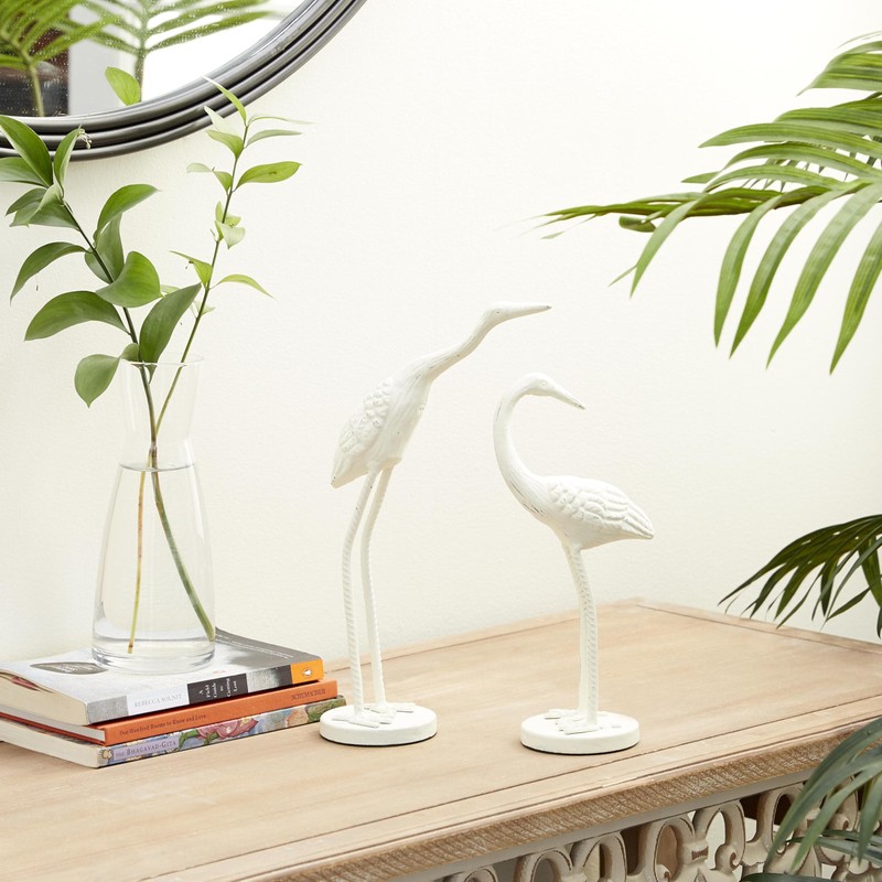 Deco 79 Metal Bird Decorative Sculpture Home Decor Statues, Set
