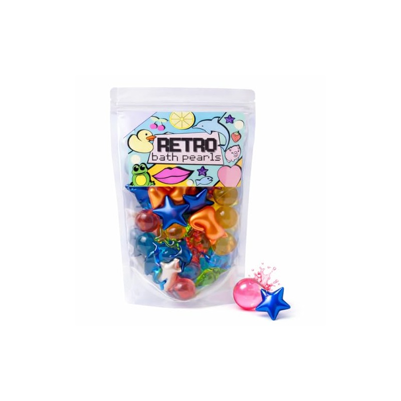 Retro Bath Pearls Jumbo Pack. 30 Assorted Bath Pearls, Various
