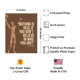 Believe In Who You Are - Inspirational Boxing Wall Decor, Rocky Balboa Motivational Silhouette Modern Decor Print For Apartment Decor, Home Decor, Gym Decor & Living Room Decor, Unframed - 8x10