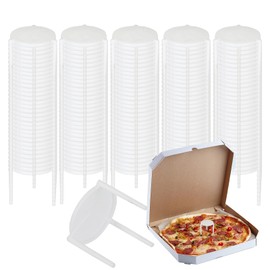 CertBuy 500 Pack Pizza Saver Stand 1 1/2" Pizza Savers White Plastic Tripod Stack for Restaurant Container Catering Boxes Food Take Out Service