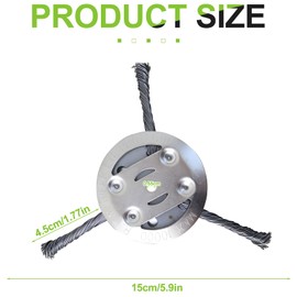 Weed Brush for Brush Cutter, Pack of 2 Weed Remover Device, Wild Herb Brush 5 mm Bore, Weed Brush for Grass Trimmer, Wire Brush with Cone Shape Effortlessly Removes Weeds and Moss (A)