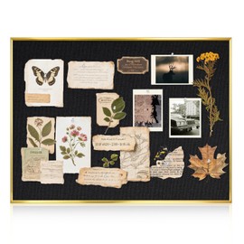 QUEENLINK Black Bulletin Board with Linen, 36"x24", Cork Boards for Walls with Gold Aluminum Frame, Hanging Pin Board Vision Board for Home Office Kitchen Room Decor, 10 Push Pins