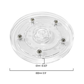 360° Smooth Rotating Clear Acrylic Tray, Set of 2, 3.9 inches (100 mm), Load Capacity 44.1 lbs (20 kg) for Kitchen, Crafts, Displays, Steel Ball Bearings Included