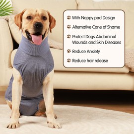 HEYWEAN Full Body Dog Diaper with a Puppy Nappies Physiological Dog Surgery Recovery Suit for Male Female Dogs