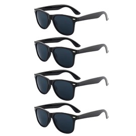 FveVqe 4PCS Sunglasses, Sunglasses Mens, Classic Black Square Frame Womens for UV Protection, Mens for Outdoor Fishing Driving Climbing Unisex (Black)