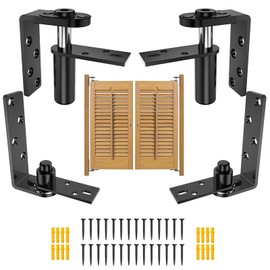 KIMSOFUNNY Saloon Door Hinges 304 Stainless Steel Swinging Door Hinge, Heavy Duty Double Swing Hinges Cafe Door Hinges for Swinging Door (Black-2 Set)