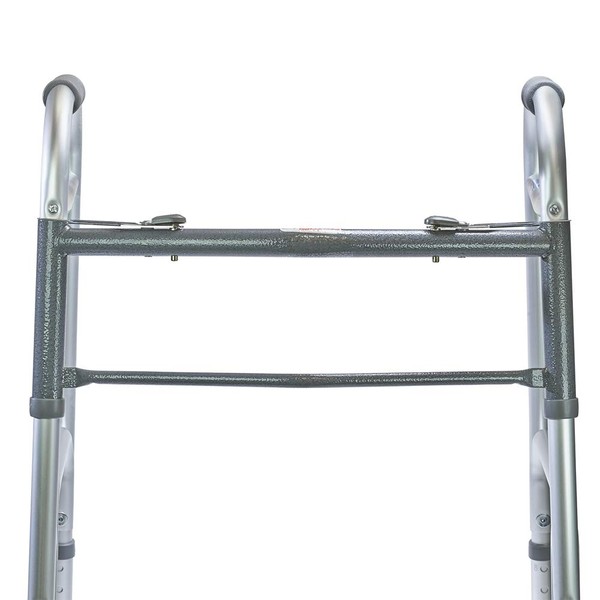 MediChoice Dual-Release Two Button/Folding Walker, Height Adjustable, Aluminum, 300 lb. Capacity (1 Each)