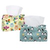2 Pack Tissue Box Cover Holder, Cute Penguins Rectangle Leather