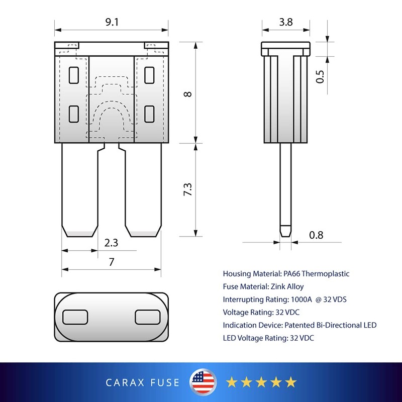 CARAX Glow Fuse - Premium Micro 2 Blade APT/ATR -