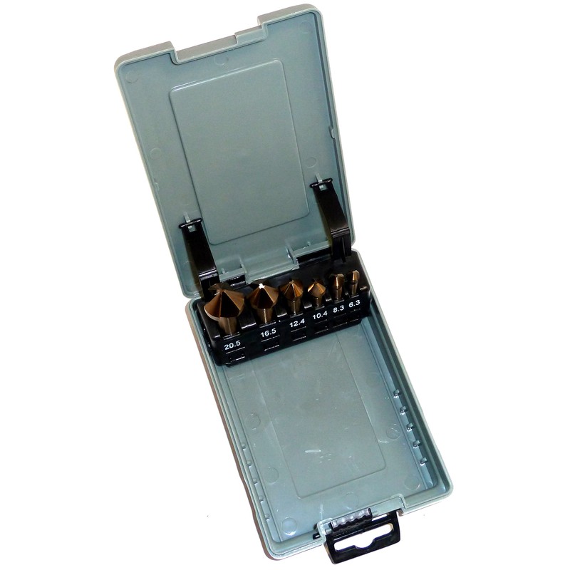 PeTools, 6-Piece Stainless Steel Countersink Set (6.3-20.5 mm) HSS-E Co5