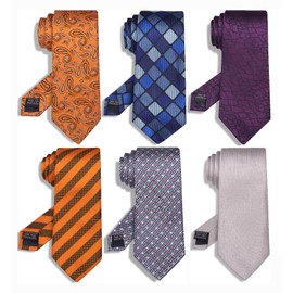 YanLen Tie For Men Necktie Woven Jacquard Neck Ties Set 6 PCS (Style12)