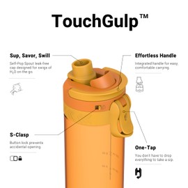 Super Sparrow Children's Drinking Bottle, Tritan Water Bottle, 500 ml, BPA-Free, Ideal Sports Bottle, One-Click Quick Flow TouchGulp Drinking Bottles, Lightweight, Sustainable