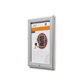 Deflecto A4 Snap Frame - Lockable Silver Aluminium Clip Frame for Wall Display - Certificate and Poster Holder with Convenient Front Opening Clips - Stylish Photo Hanger for Home and Office