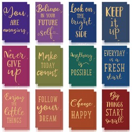 Zonon 24 Pcs A6 Pocket Notebooks Bulk Gift Inspirational Mini Notebook Bulk Lined Small Colorful Journal Onboarding Gift Notepad Journal for Writing Teacher Office Coworker Prize(Motivational Style)