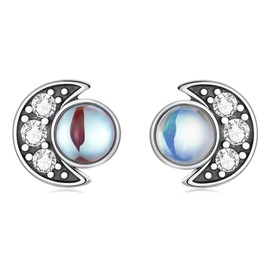 Rostsant Earrings 925 Sterling Silver for Girls Women Children Leaves, Cubic Zirconia