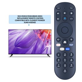 WDZP New IR(No Voice) Remote Control Replacement MG3-R34010 / 297107 for Hisense X UHD LED XClass TV 43A6GX 50A6G R34010BA00-00001, for Pioneer Xumo TV PN50-751-24U CP-RC1NA-23