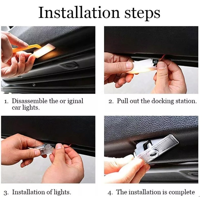 JUNMEI Door Lights Logo Projector Puddle Lights Ultra-Bright Welcome Step