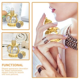 FOMIYES 4Pcs 15Ml Glass Perfume Bottles Refillable Mini Roll on Bottles with Decorative Vintage Patterns for Travel and Aromatherapy