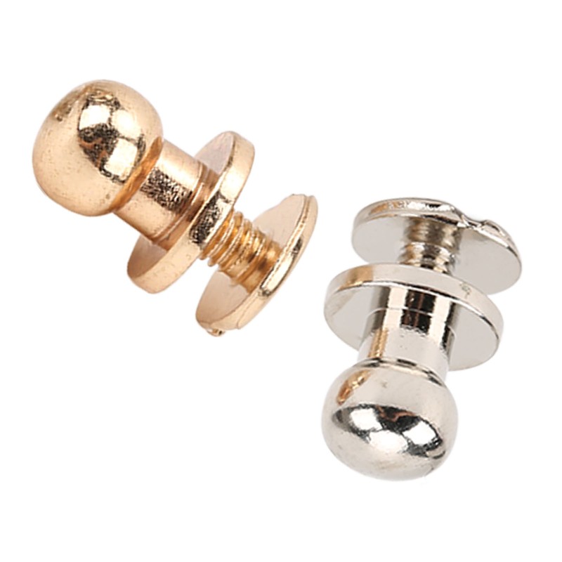 200 Set Chicago Screws 0.3x0.2in Pure Copper Glossy Durable Round
