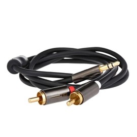 3.5mm to RCA Cable, RCA Male to Aux Audio Adapter HiFi Sound Headphone Jack Adapter Metal Shell RCA Y Splitter RCA Auxiliary Cord 1/8 to RCA Connector for Phone Speaker MP3 Tablet HDTV (1M)