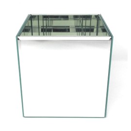 Serene Spaces Living Gatsby Beveled Mirror Vase, Clear Square Glass Mirror Vases for Wedding Decor and Events, Perfect for Restaurants, Spas and Home Decor Space, Measures 5" H x 5" SQ