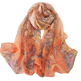 FAIRYGATE Lightweight Scarves Orange Scarfs for Women Sale Chiffon Scarf Wrap Neckerchief for Ladies all Year Round 160 * 50cm 51029