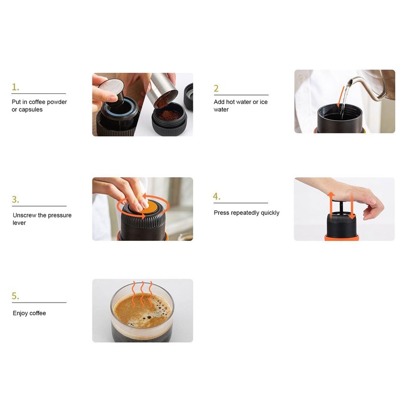 Portable Coffee Maker Mini Hand Press Manual Coffee Machine for