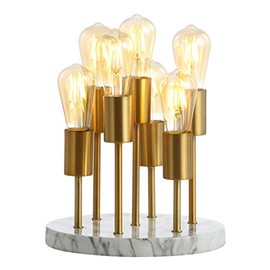 JONATHAN Y JYL1060A Pleiades 13.5" Metal/Resin LED Accent Lamp Glam,Modern,Minimalist,Midcentury for Bedroom, Living Room, Office, College Dorm, Coffee Table, Bookcase, Brass Gold/White