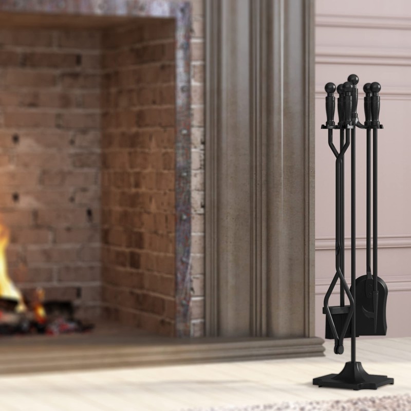 Fire Beauty Fireplace Tools Set 5 Pieces Wrought Iron Fireset
