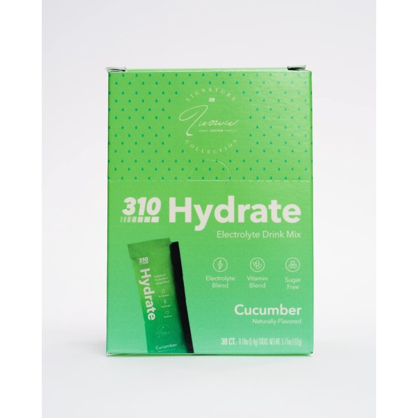 310 Nutrition Hydration Electrolyte - Hydration Minerals and Electrolytes Powder Packets | Electrolyte Drink Mix | Sugar Free | Includes 30 Individual Servings (Cucumber)