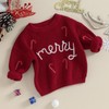 Baby Christmas Sweaters Infant Toddler Crewneck Sweatshirt Candy Cane Embroidey
