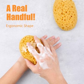 AOZUO 2 Stück Badeschwämme, Ultraweich Angenehme Haptik mit Dichtem Schaum Duschschwämme, Groß Peeling Körperschwamm für Sanfte Gründliche Reinigung für Empfindliche, Trockene Haut