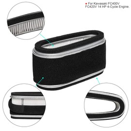 JJDD Carkio 11013-2110 Air Filter with Pre-Filter Spark Plug Fuel Filter Shut-off Valve Tune Up Kit for Kawasaki FC400V FC420V 14HP 4-Cycle Engine Lawn Mower Engine Maintenance Kit