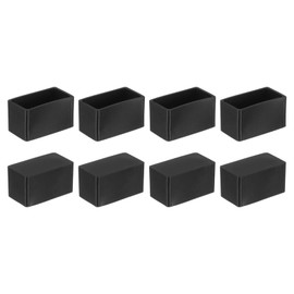 sourcing map Rubber Furniture Leg Caps, 8Pcs 40x20mm Rectangle Chair Leg Tips Caps, Furniture Foot End Caps Covers Floor Protectors for Table, Chair, Machinery Equipment Feet (Black)