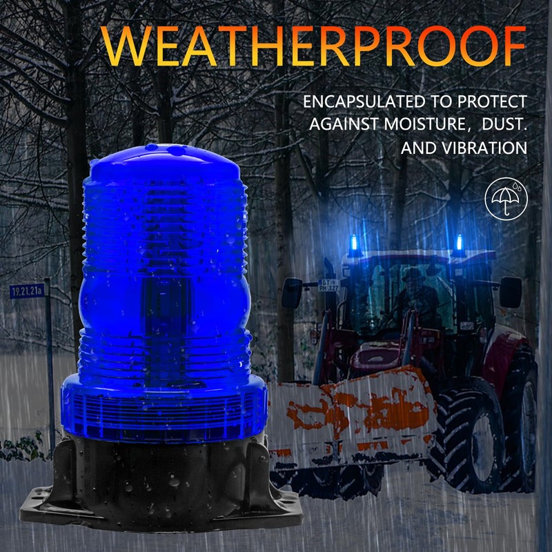 X-STYLE Warning Light, Blue, 12V, 24V, Flashing, 15W, 30LED, Emergency