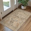 Bavni Area Rug 2x3 Machine Washable Vintage Distressed Print Ultra-Thin