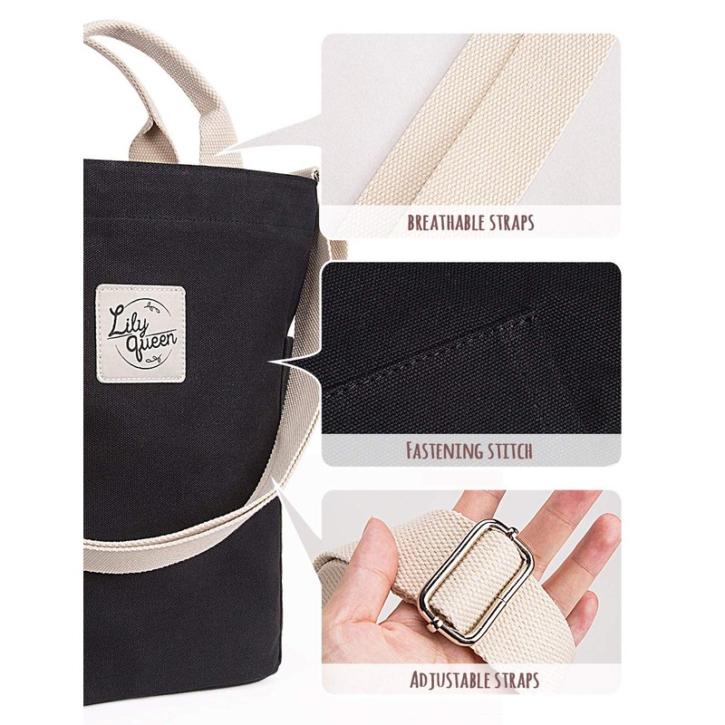 Lily queen Women Crossbody Canvas Tote Casual Shoulder Purse Bag