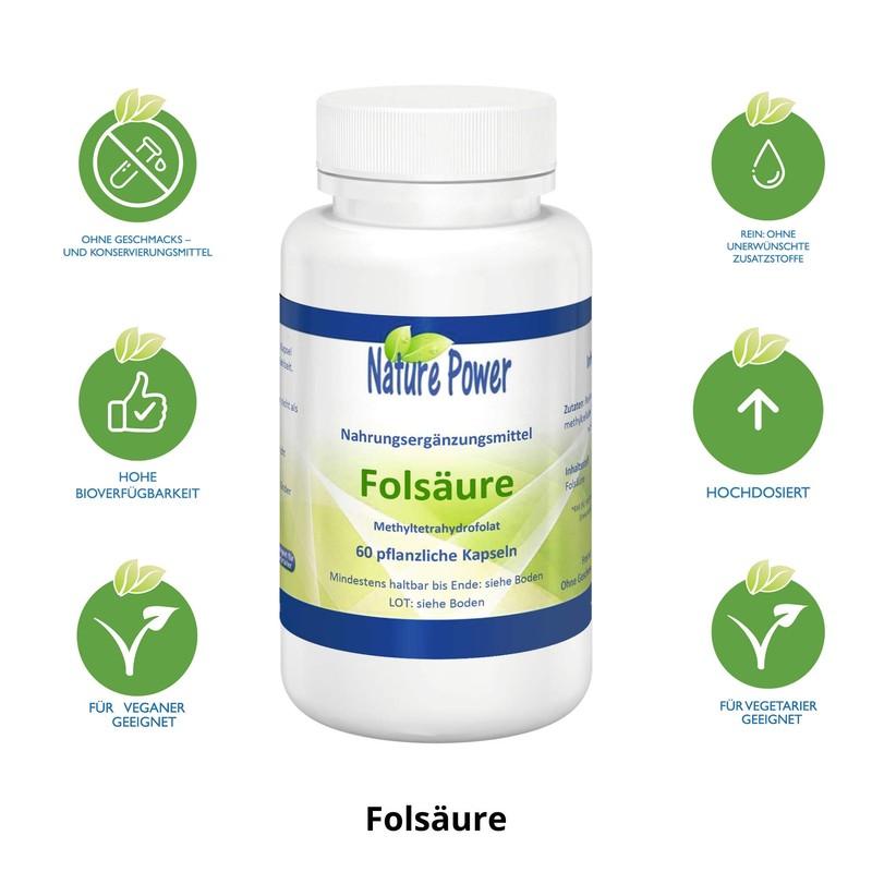Folic Acid | 5-MTHF | 500 µg per capsule |