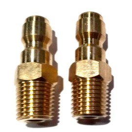 JE Adams 1/4 M NPT Solid Brass Pressure Washer Quick Coupler Plugs (2)  JE Adams Quality